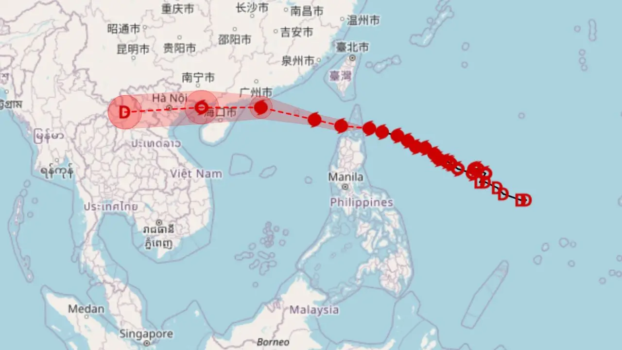 อัปเดตพายุไต้ฝุ่น 'รากาซา' 5 จังหวัด ระวังฝนตกหนัก
